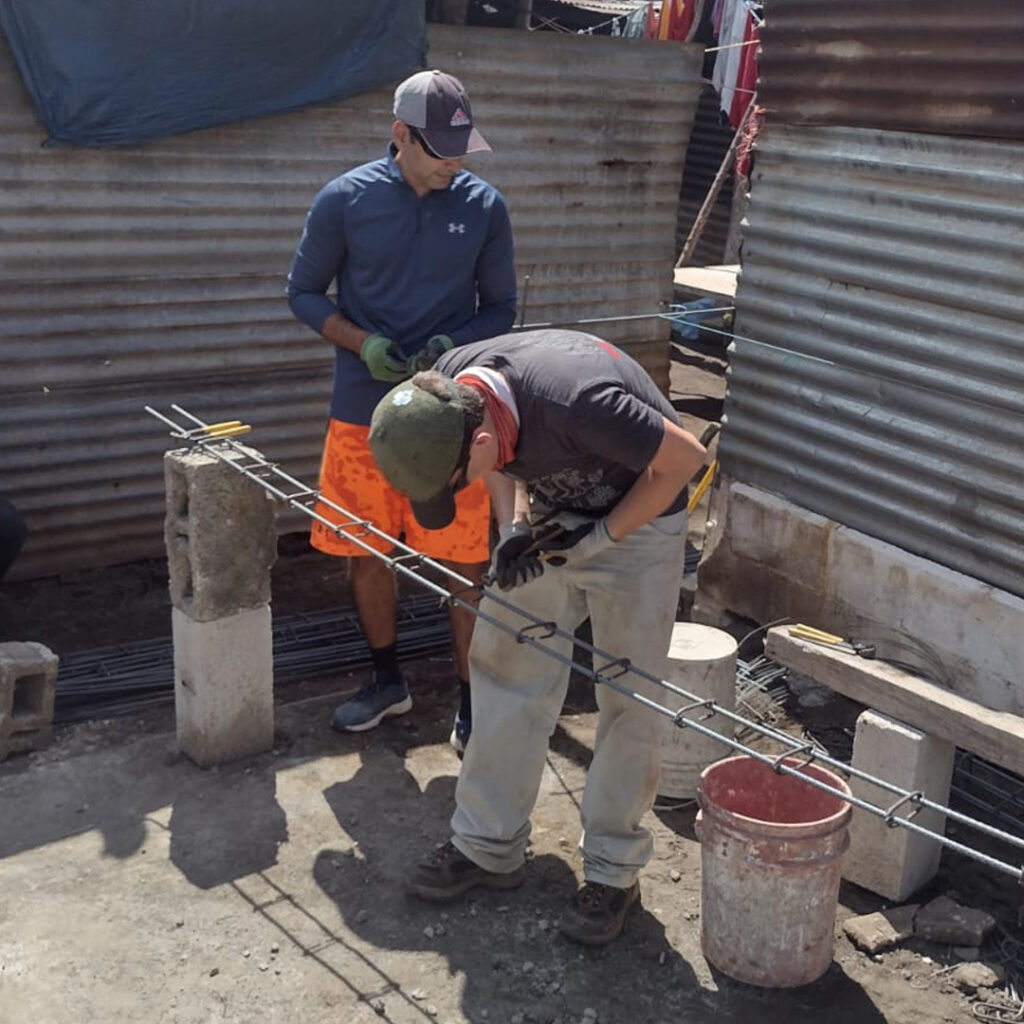 Making rebar posts in Guatemala