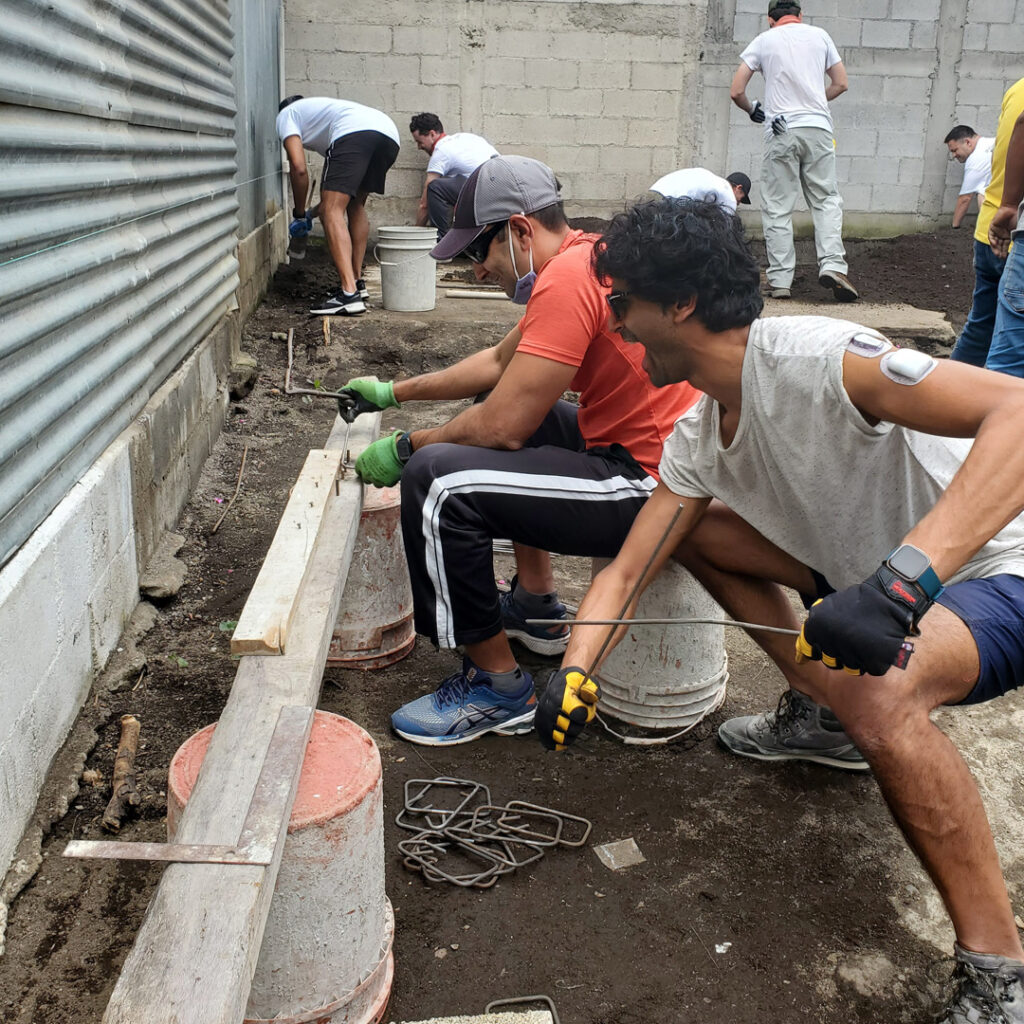 Making rebar posts in Guatemala