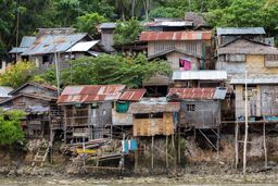 Houses on stilts in Philippines