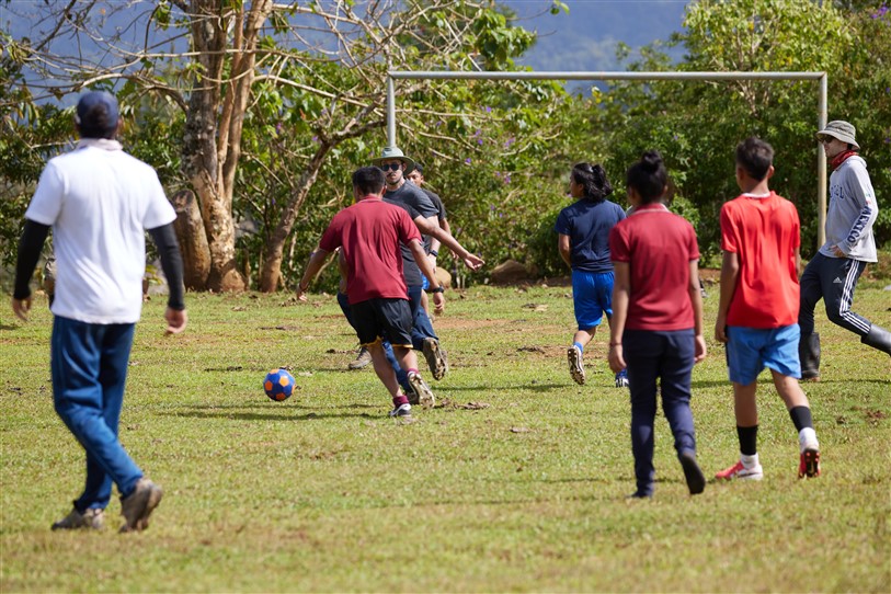 Playing soccer with locals Costa Rica