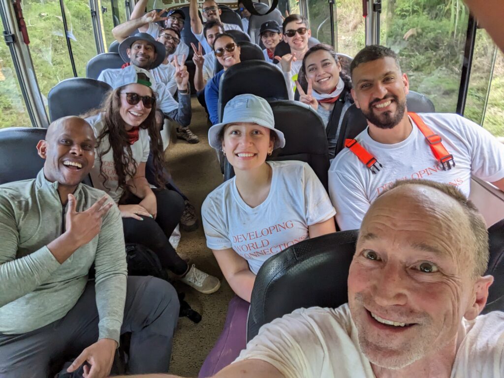 DWC Salesforce volunteer team 3 in bus in Costa Rica
