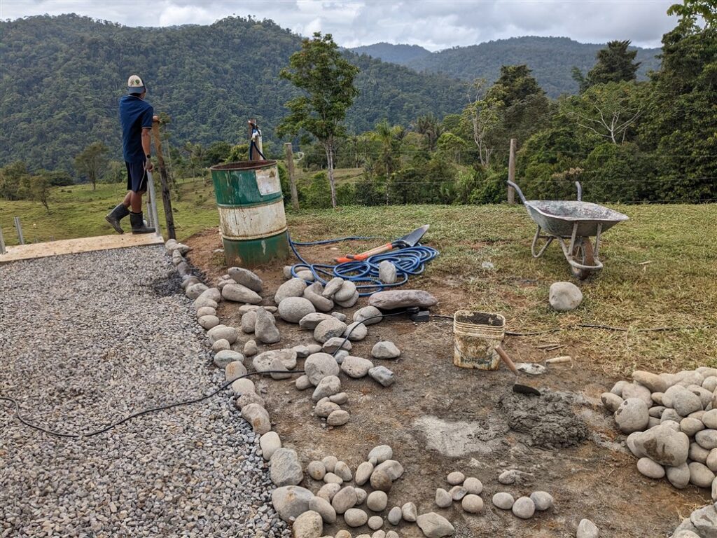 Lining path with rocks Costa Rica