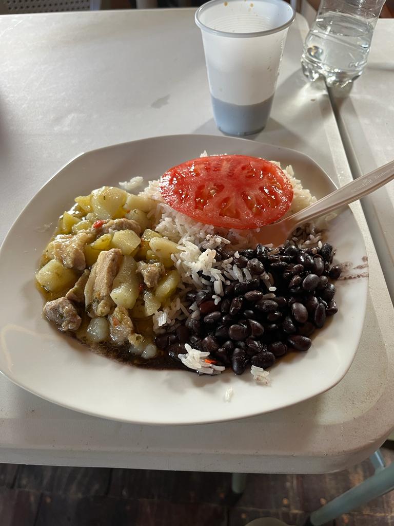 Beans and rice for lunch Costa Rica