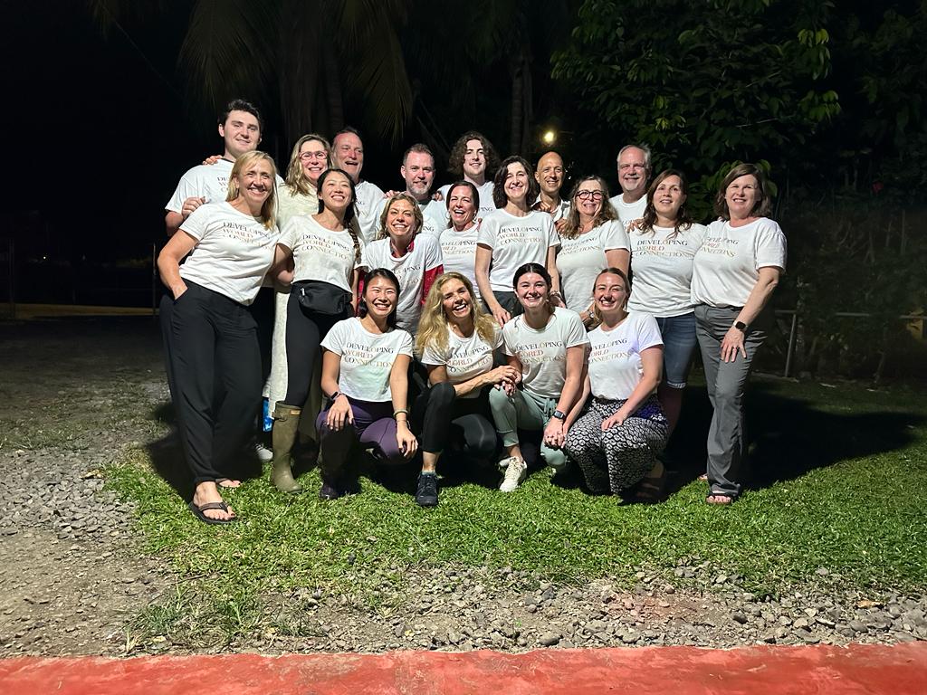 DWC volunteers in white shirts in Costa Rica