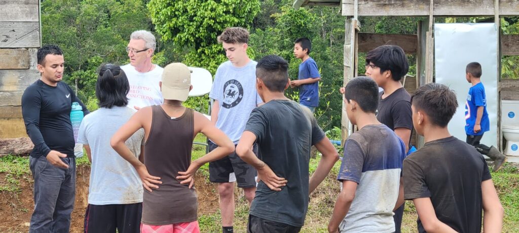 DWC volunteers getting project instructions Costa Rica
