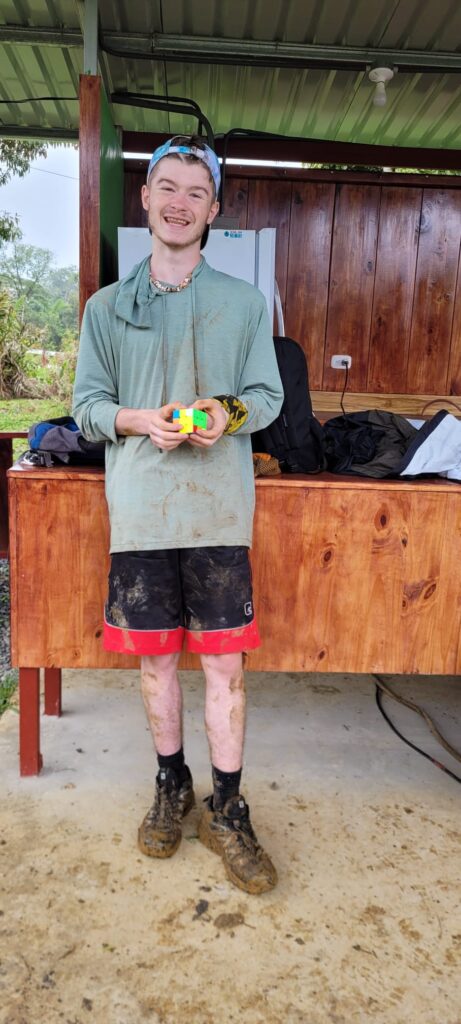 Muddy volunteer in Costa Rica