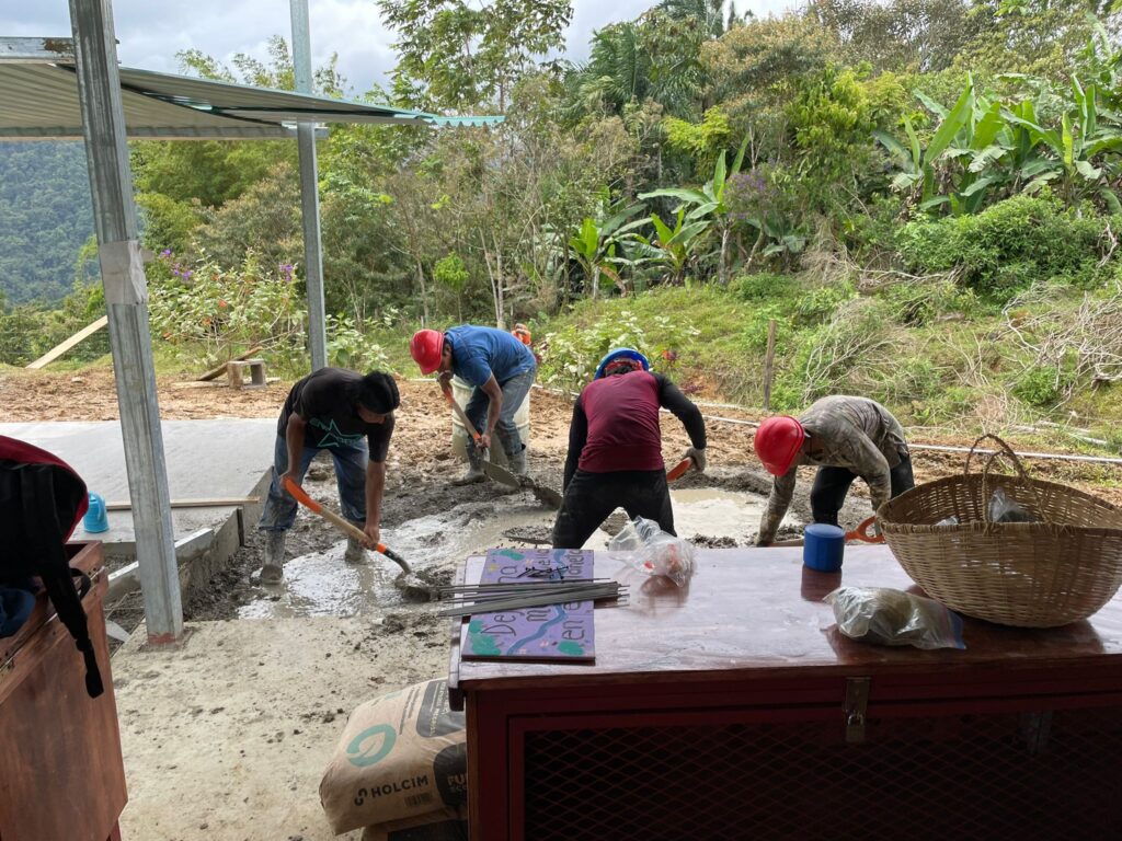 Mixing concrete by hand Costa Rica