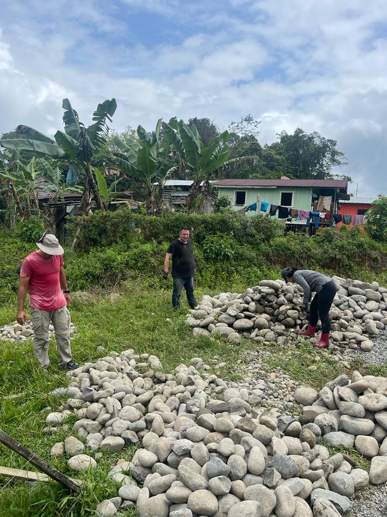 Salesforce team sorting rocks in Costa Rica