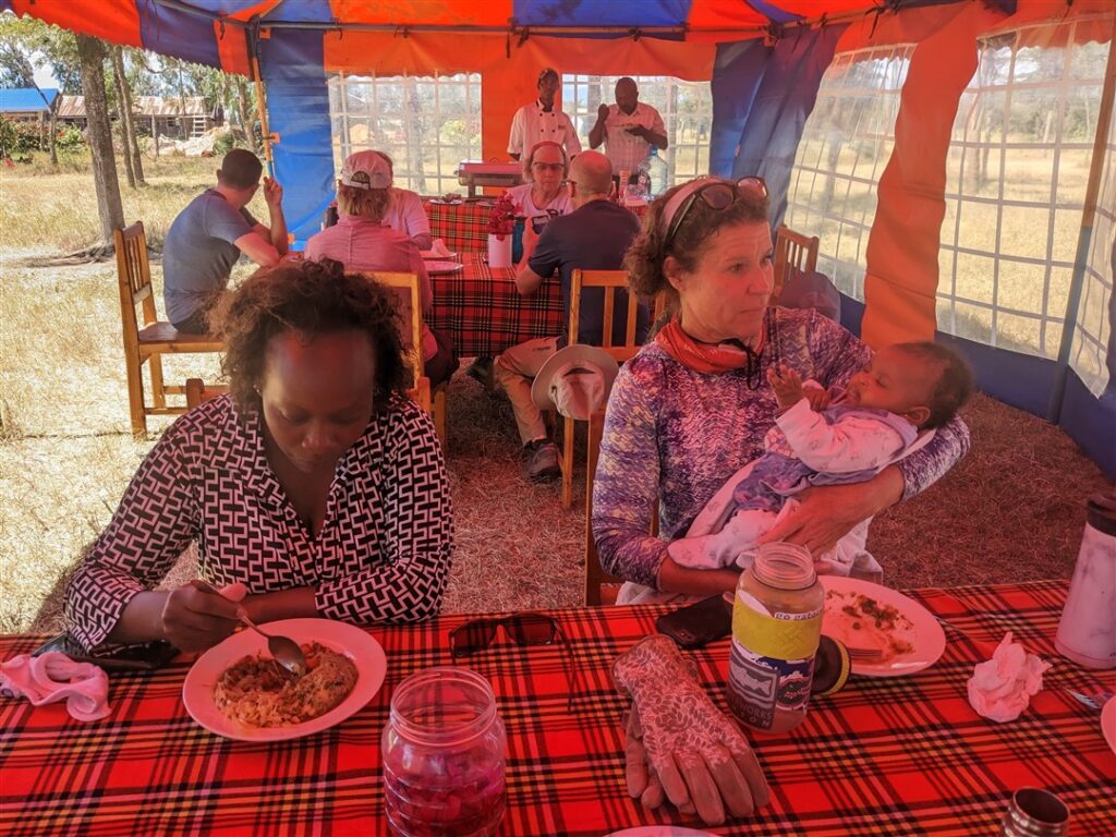 DWC volunteers having a lunch break Kenya