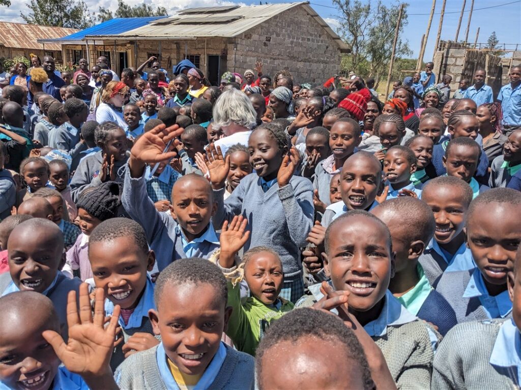 School kids outside Kenya