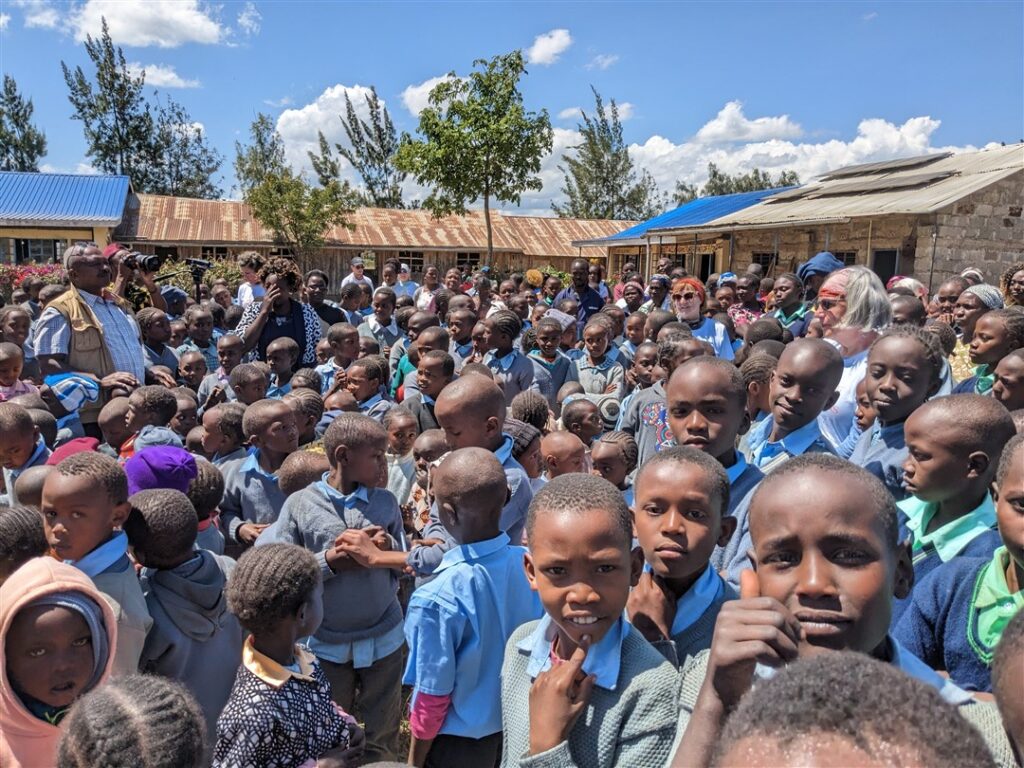 Crowd of Schoolchildren outside in Kenya