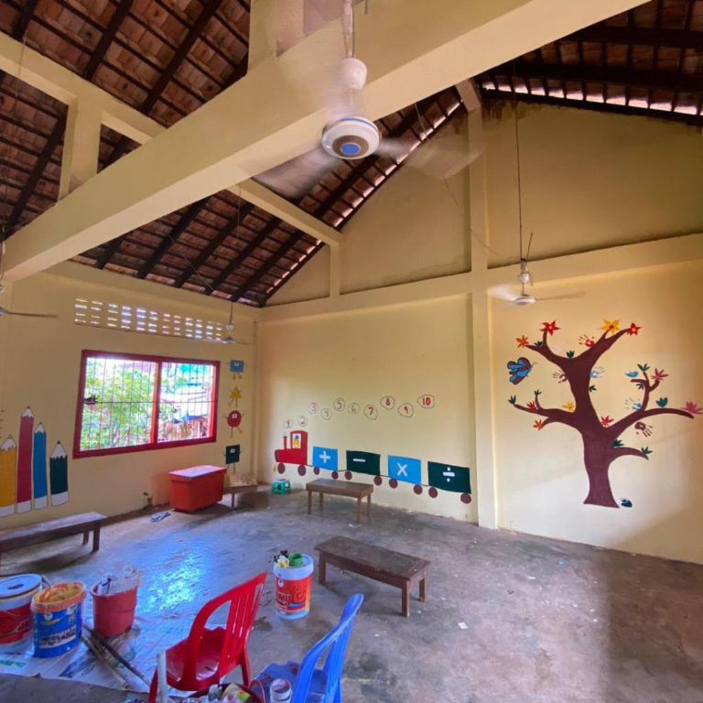 Completed painted classroom Cambodia