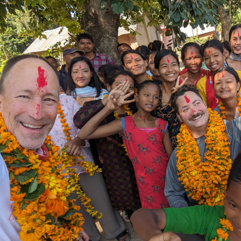 DWC volunteers with locals in Nepal