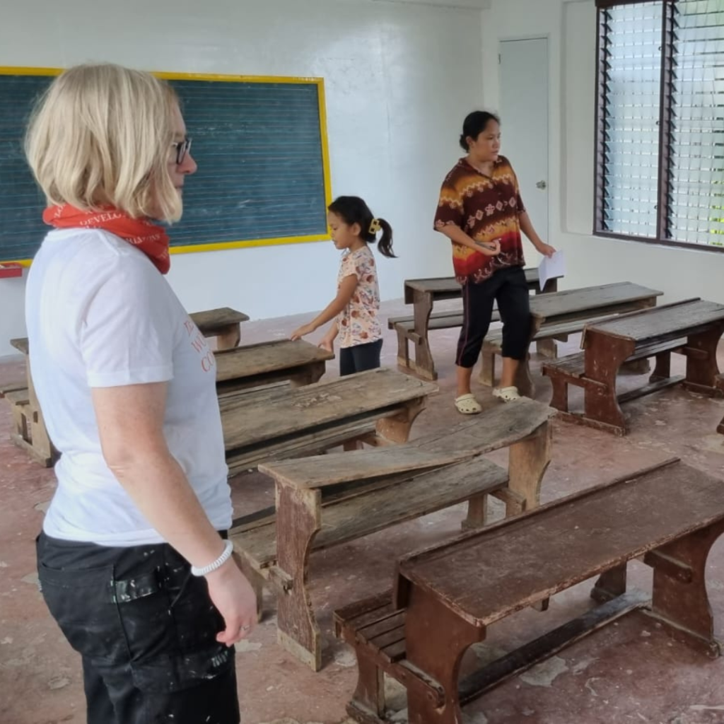 School classroom with desks Philippines