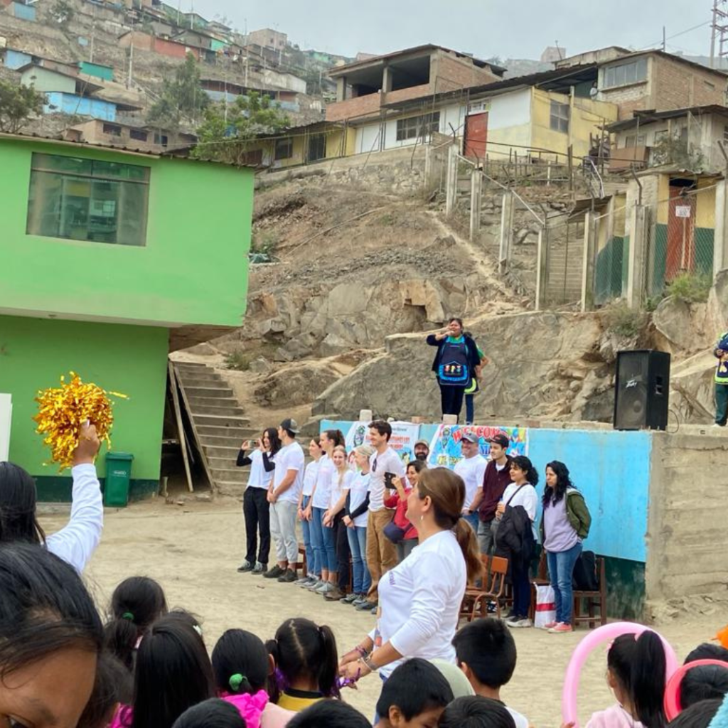 Urban Systems volunteers being introduced at project site in Peru