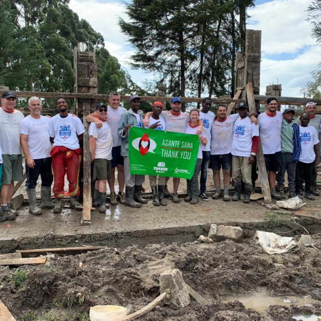 Timber Mart volunteers posing at project site Kenya