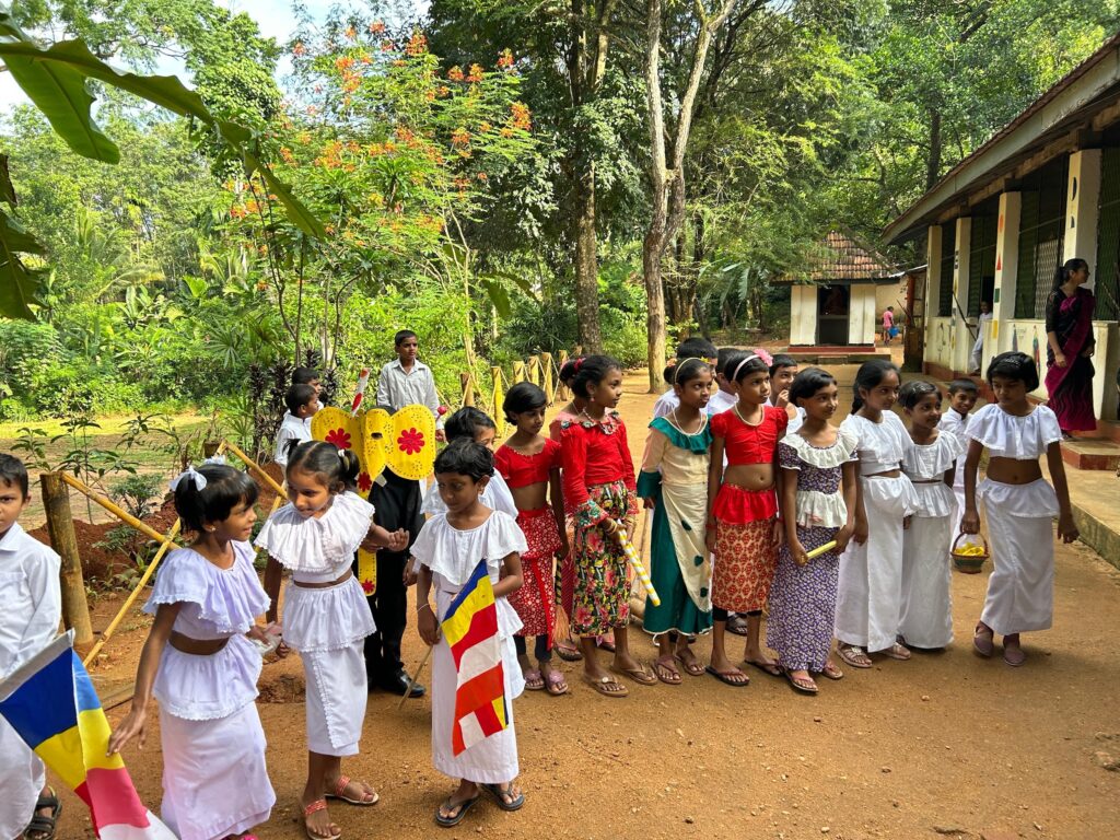 Sri Lanka children outside classroom
