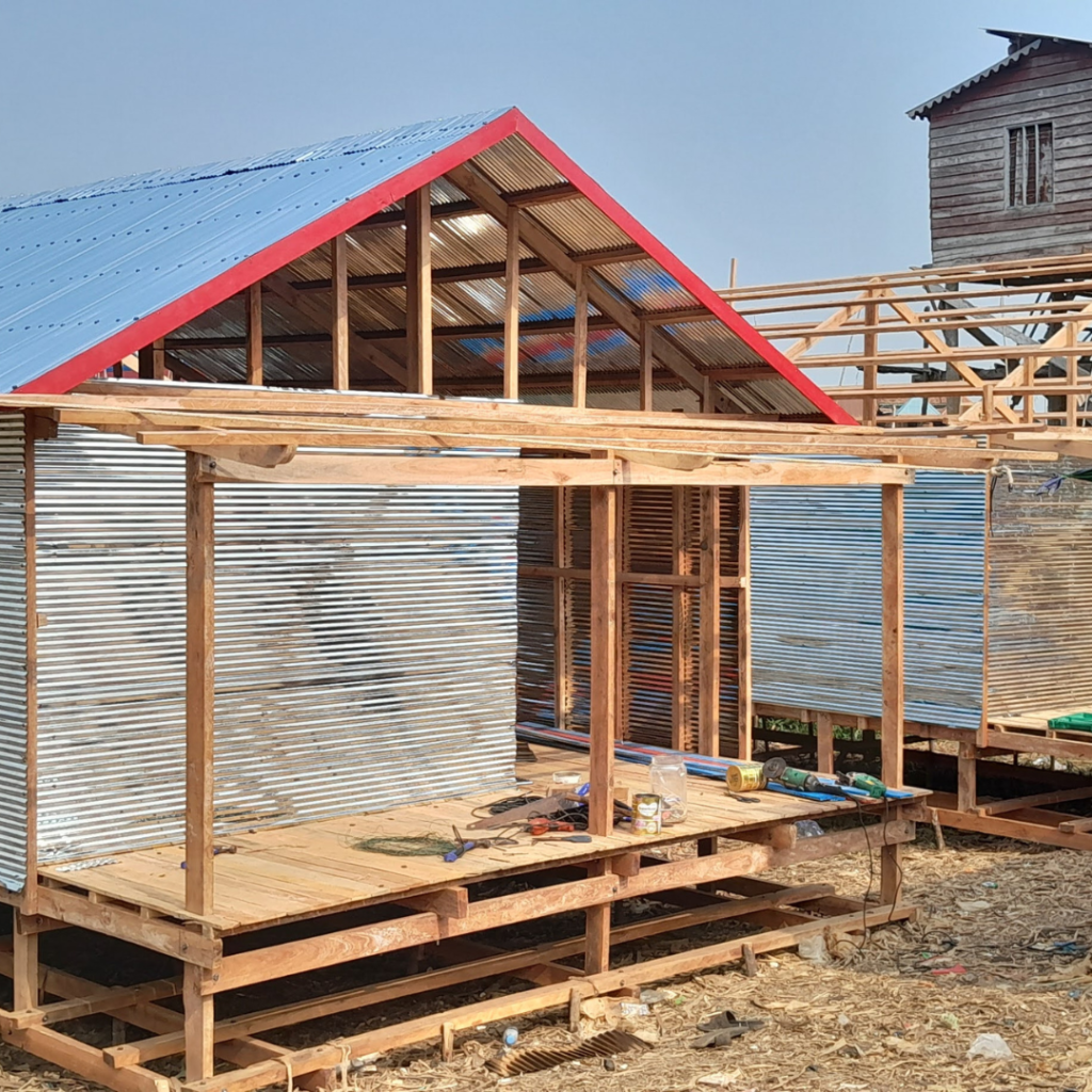 Walls up on home in Cambodia