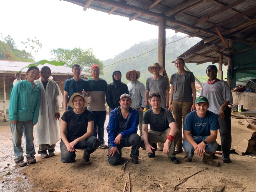 Volunteers posing at project site Costa Rica