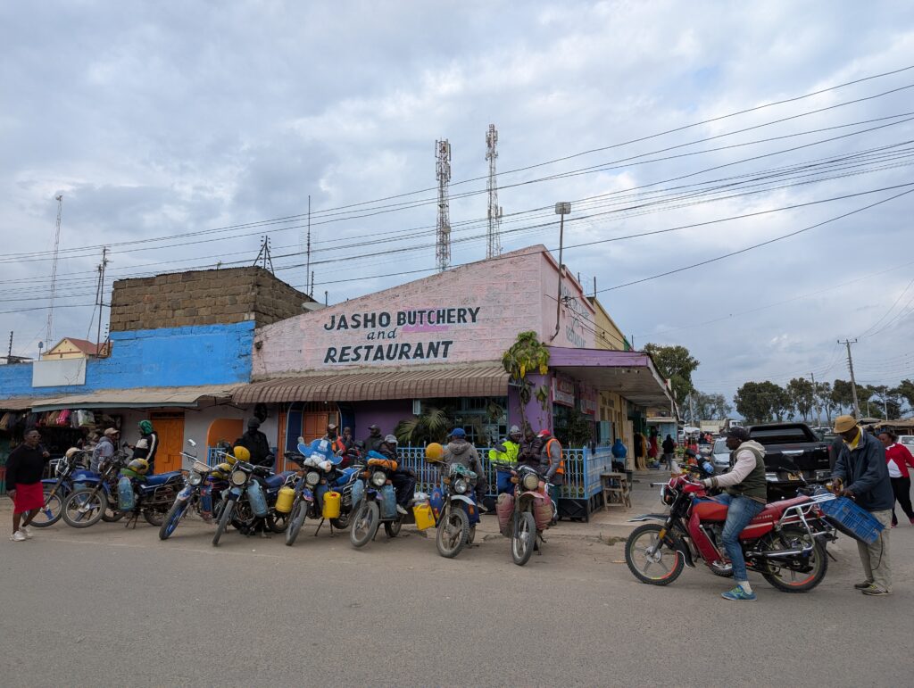 Motorcycles parked outside restaurant Kenya