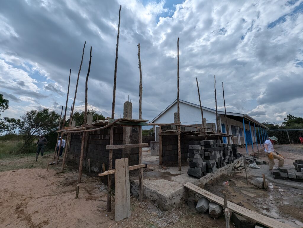 Poles of eucalyptus tree trunks Kenya