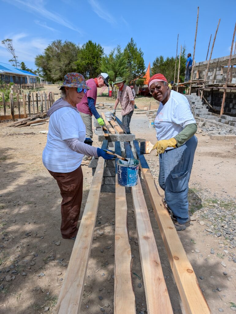 Painting beams Kenya