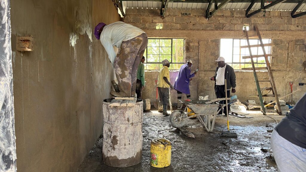 Volunteers working inside project site Kenya