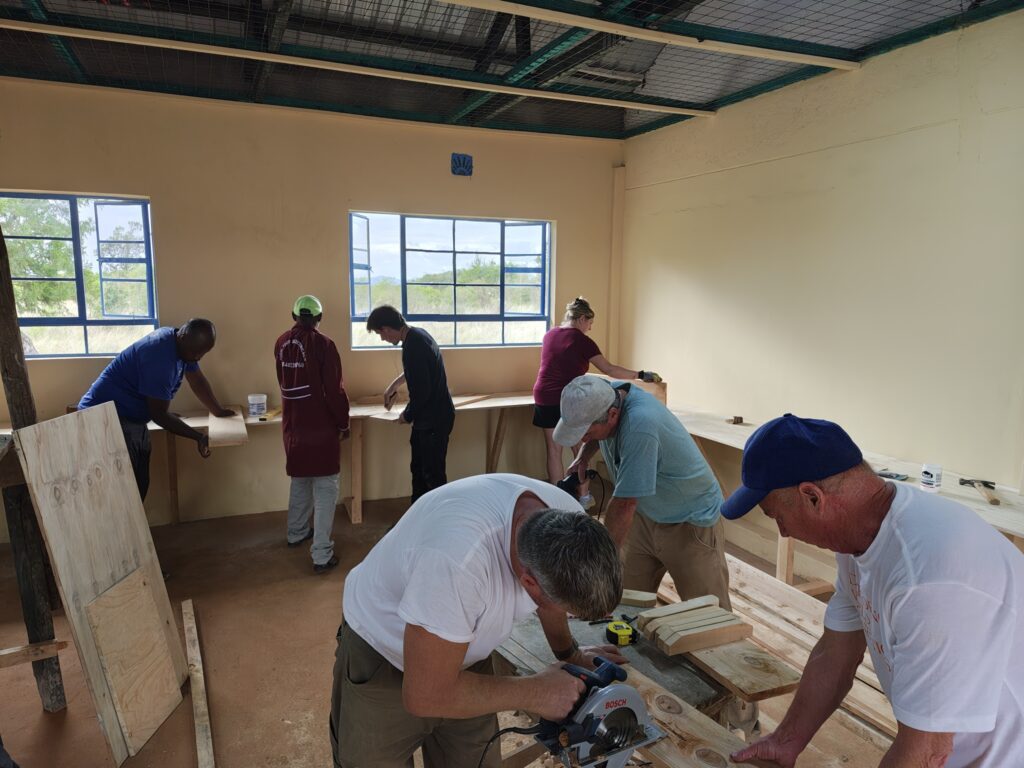 Volunteers inside lab project Kenya