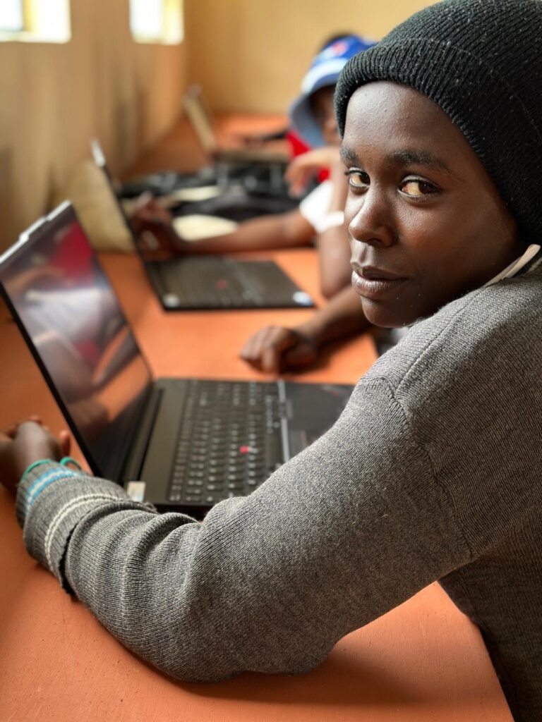 Students being trained on computers Kenya