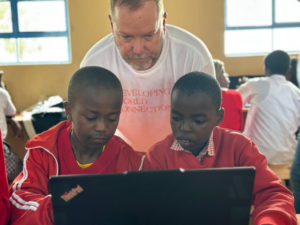 Students being trained on computers Kenya