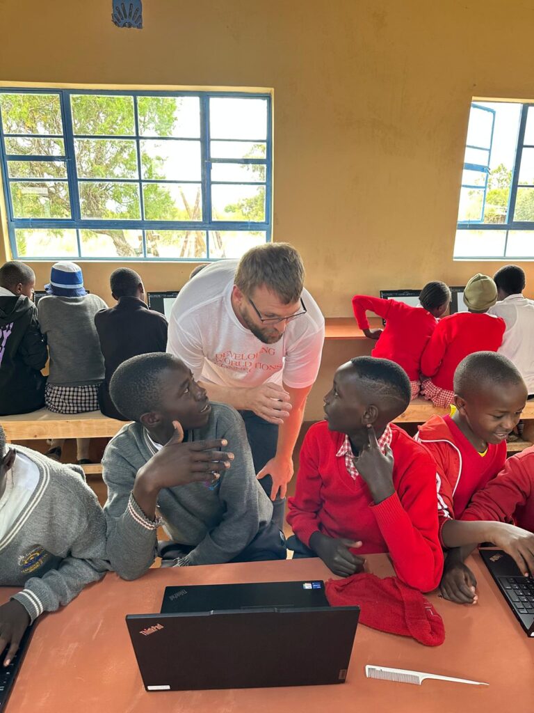 Students being trained on computers Kenya