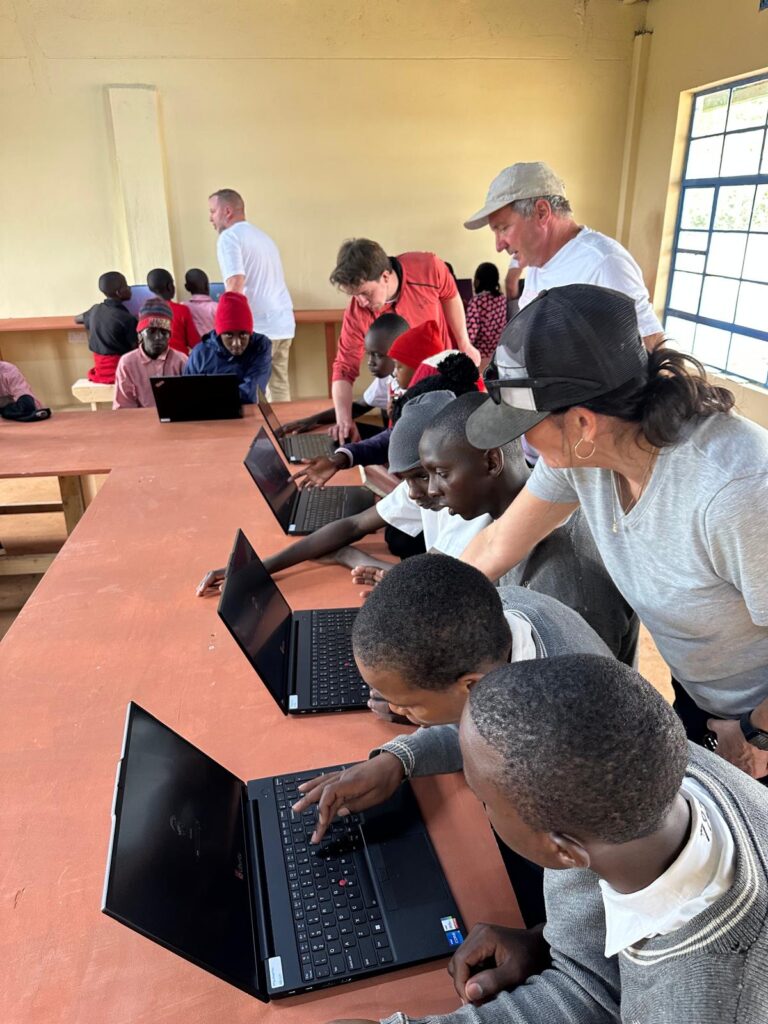 Students being trained on computers Kenya