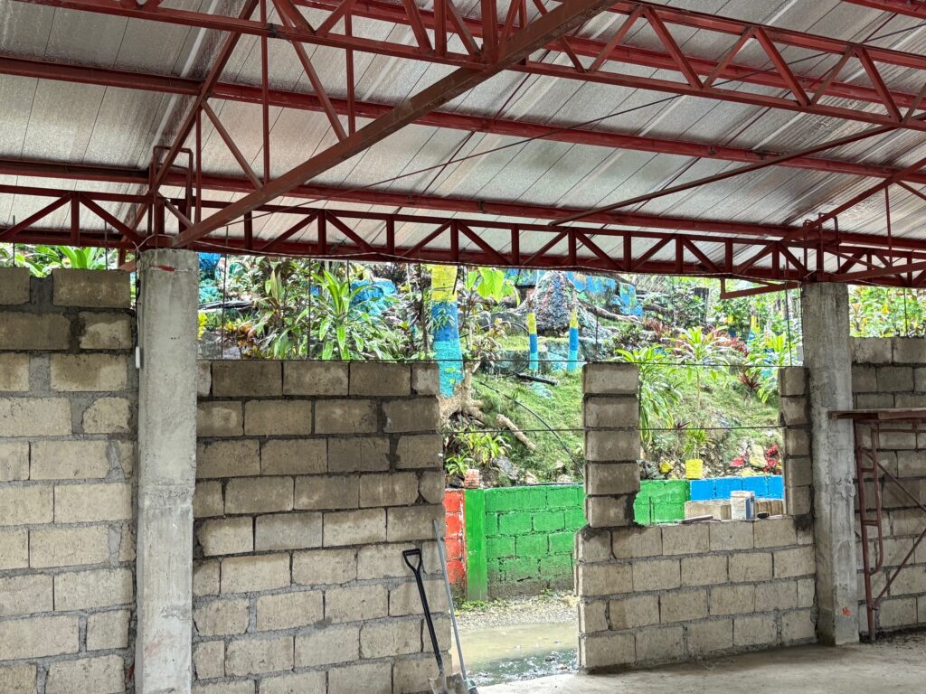 cinder brick wall at Philippines project site