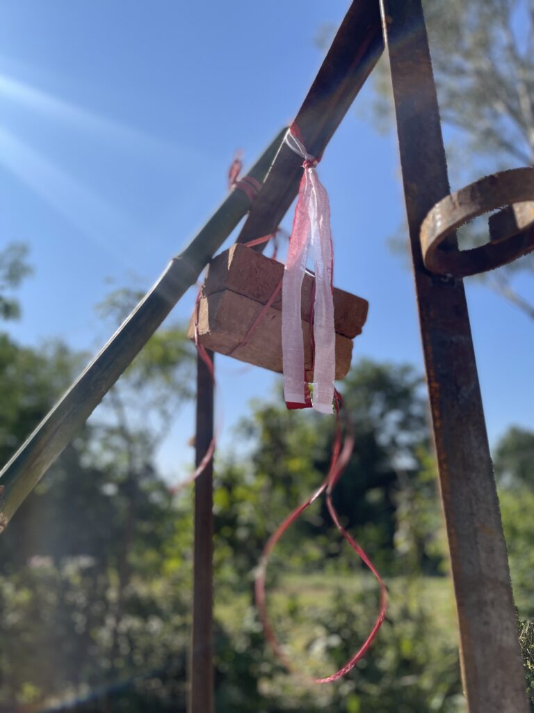 Tied ribbon over doorway Nepal