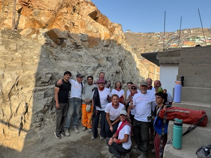 Volunteers posing at project site Peru