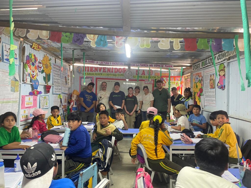 Urban Systems volunteers inside classroom in Peru November 2025