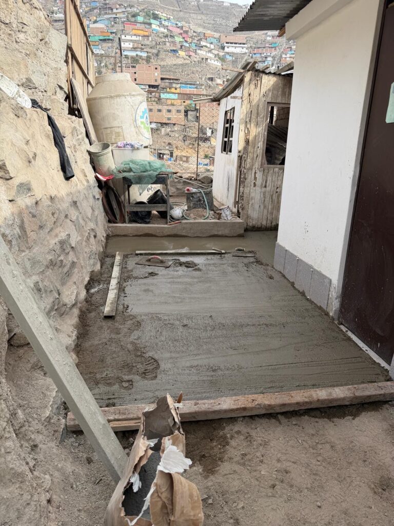 Laid cement with footsteps Peru