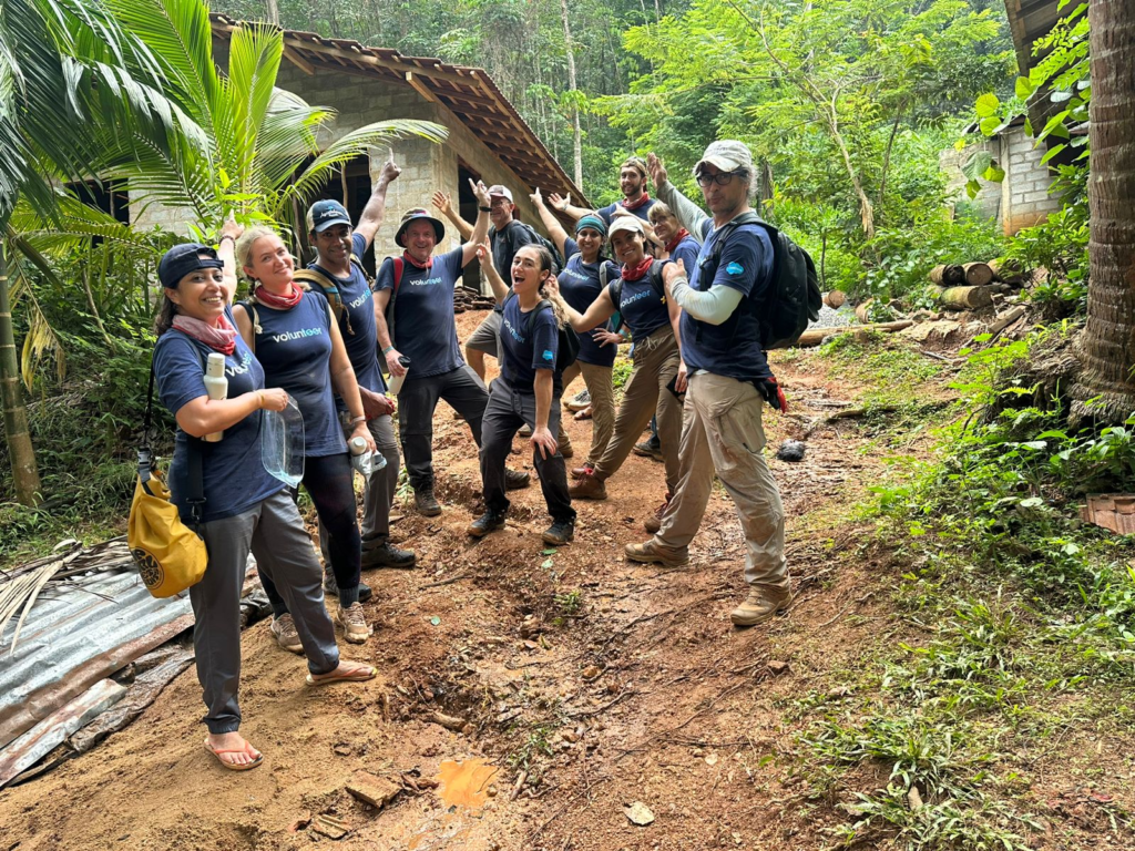 Volunteers posing at project site in Sri Lanka